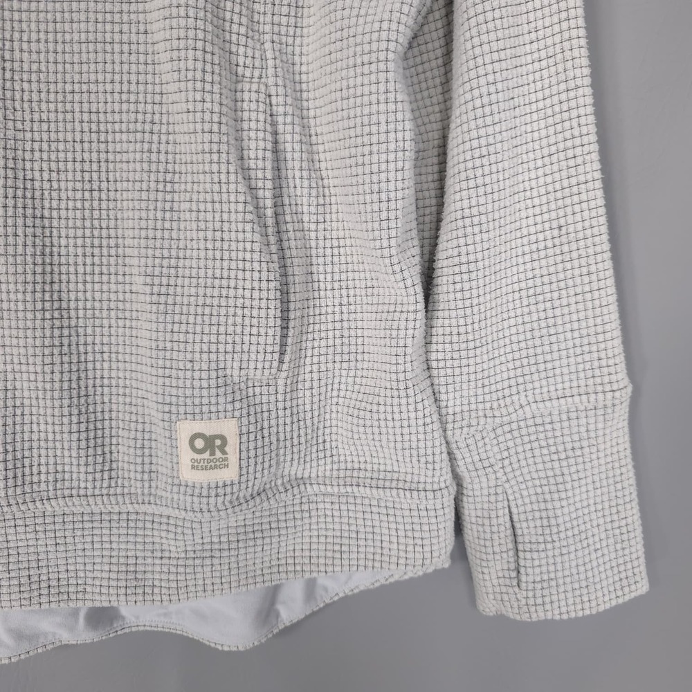 OUTDOOR RESEARCH Women's Pullover Waffle Knit MEDIUM White Grid Thermal Fleece - Picture 8 of 9
